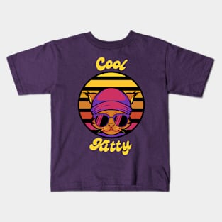 Cool Kitty Retro Shirt - Funky Vintage Cat Graphic Tee, Quirky Hipster Fashion, Perfect Gift for Cool Cat Owners Kids T-Shirt